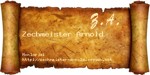 Zechmeister Arnold névjegykártya